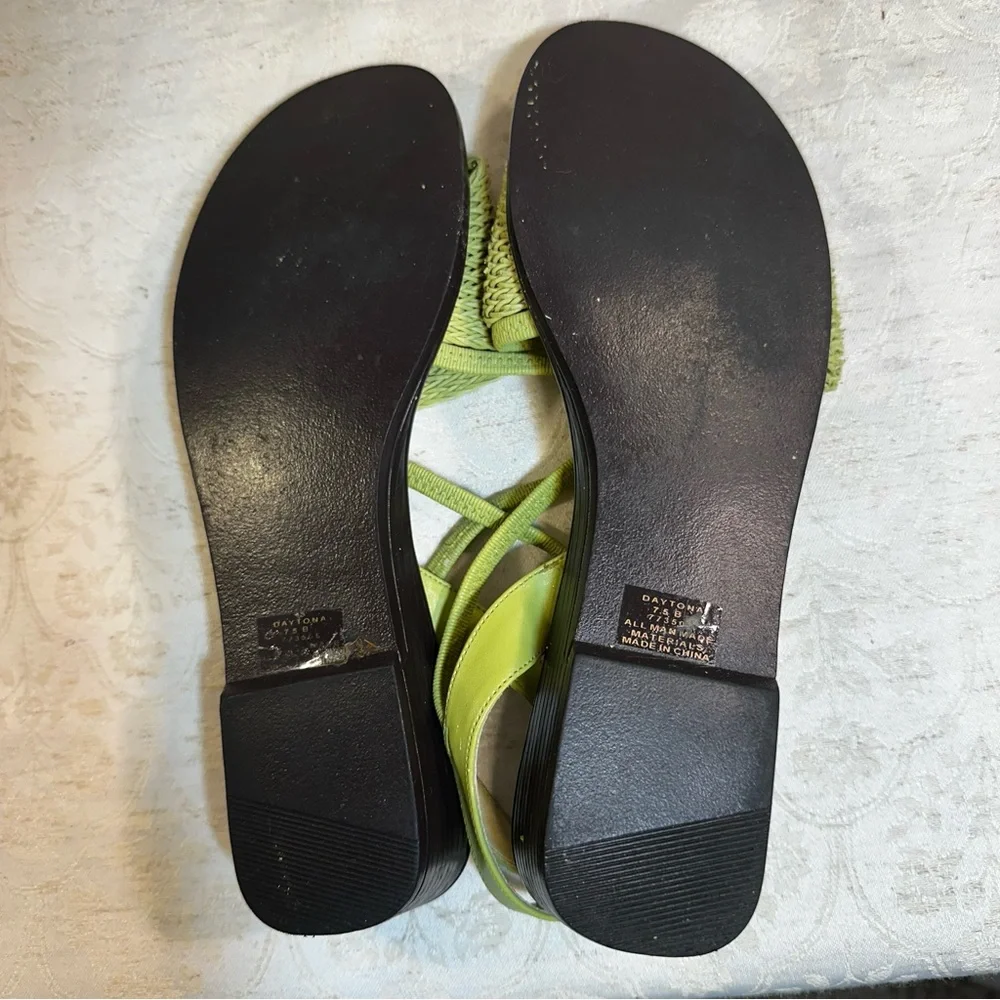 YOU TOO Y2K Strappy Woven Sandal Light Green – Size 7.5 - Picture 5 of 6